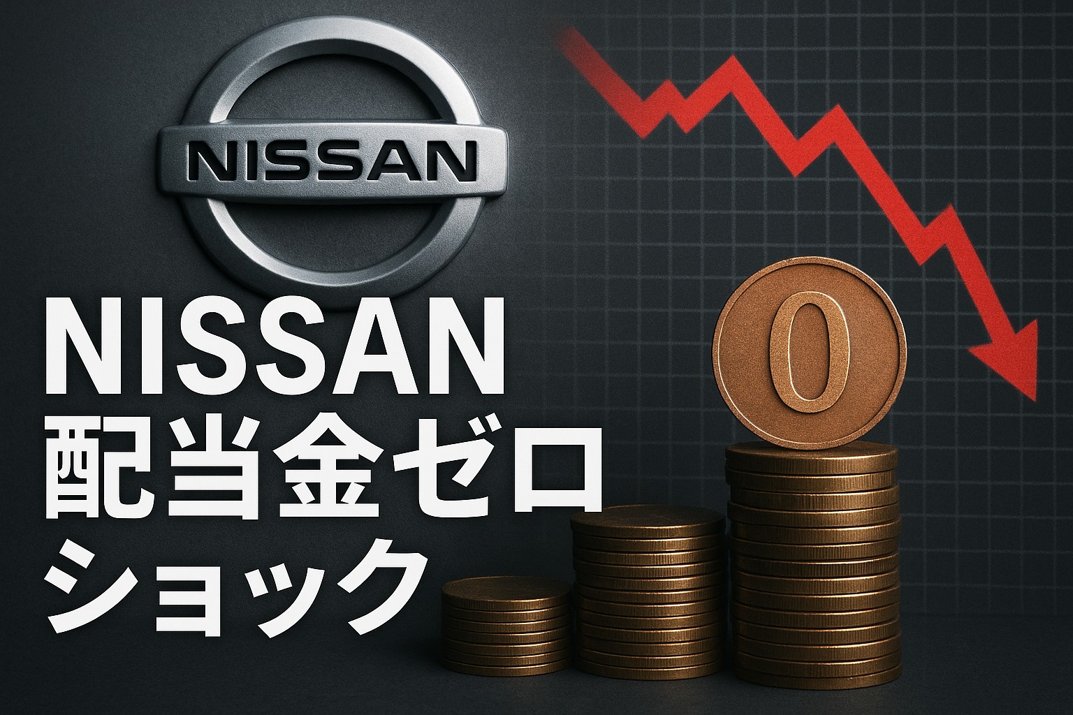 日産株、配当金０円へ（無配当）