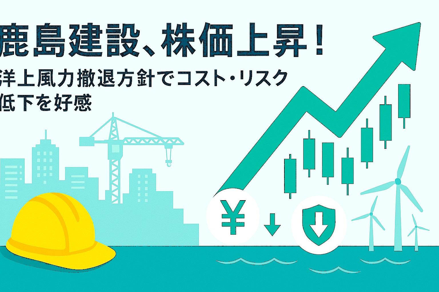 鹿島建設、株価上昇！洋上風力撤退方針でコスト・リスク低下を好感