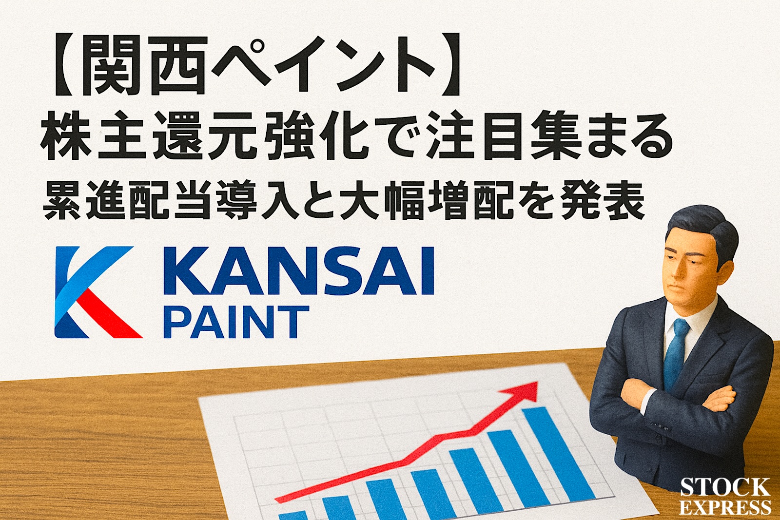 【関西ペイント】株主還元強化で注目集まる　累進配当導入と大幅増配を発表