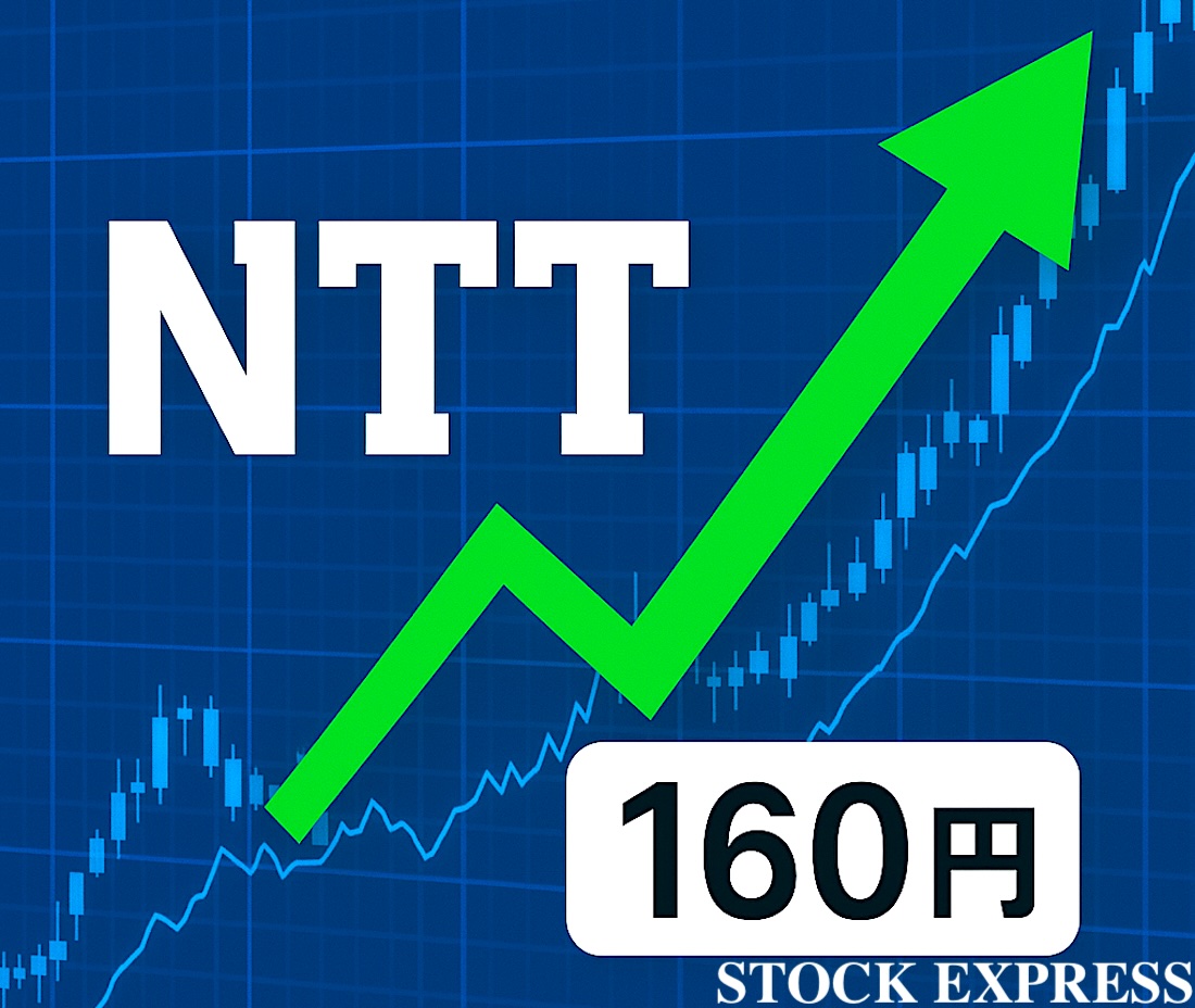 NTTの株価が上昇し、160円へ！
