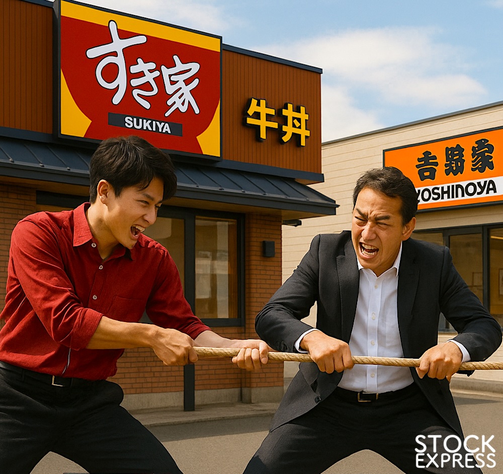牛丼大手「すき家」「吉野家」の競争 / STOCK EXPRESS