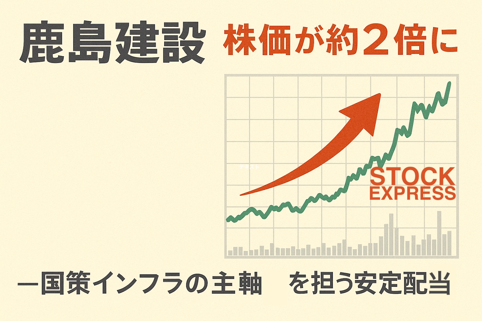 鹿島建設、株価が約2倍に上昇中！　――国策インフラの主軸を担う安定配当株