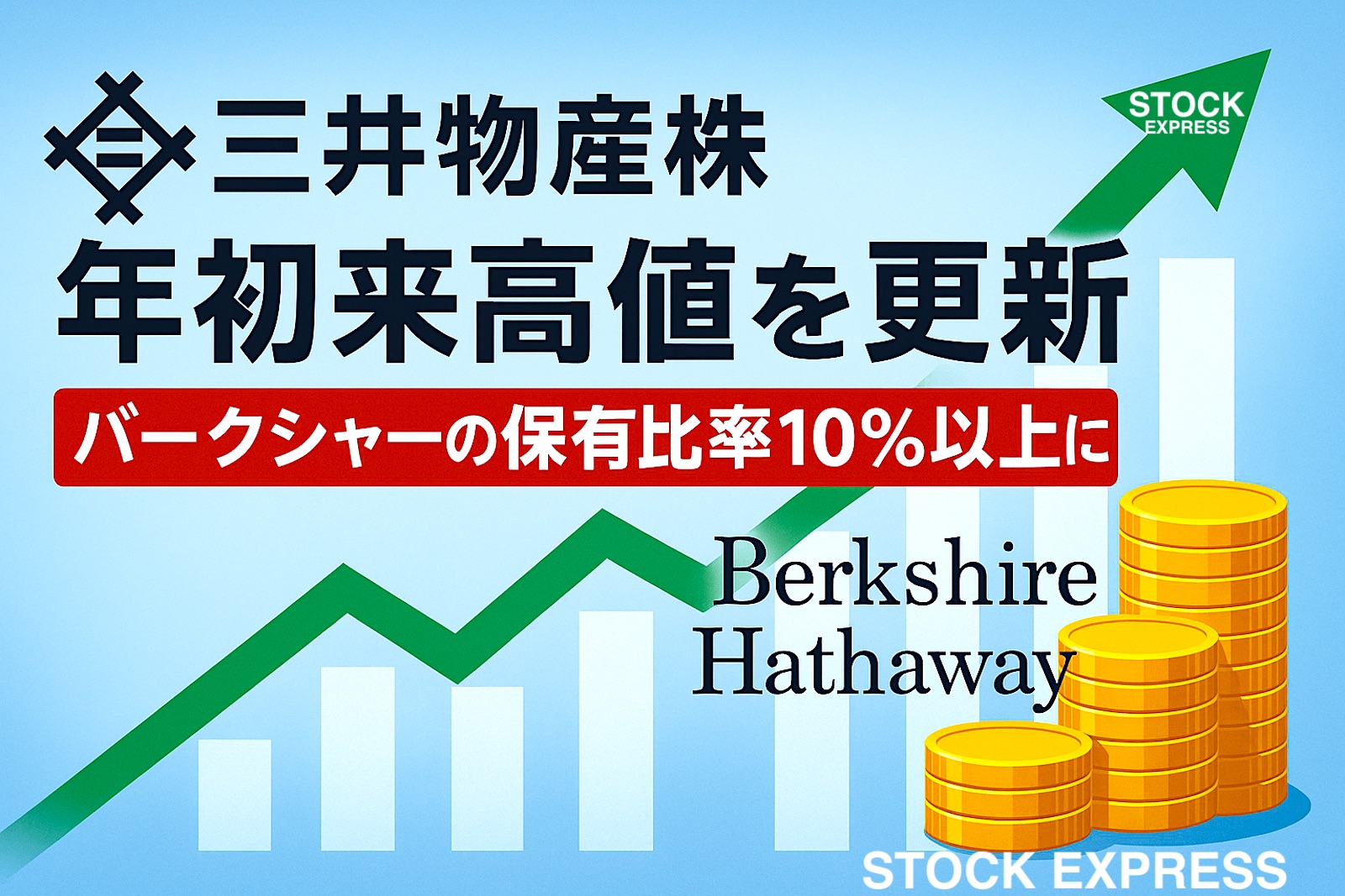 三井物産株、年初来高値を更新！バークシャーの保有比率10%以上に