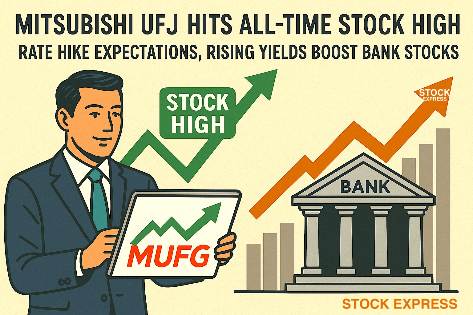 三菱UFJが上場来高値を更新！利上げ観測と金利上昇を追い風に銀行株堅調