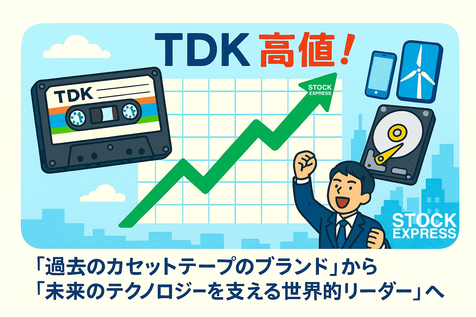 TDK株が年初来高値を更新！「過去のカセットテープのブランド」から「未来のテクノロジーを支える世界的リーダー」へと変貌