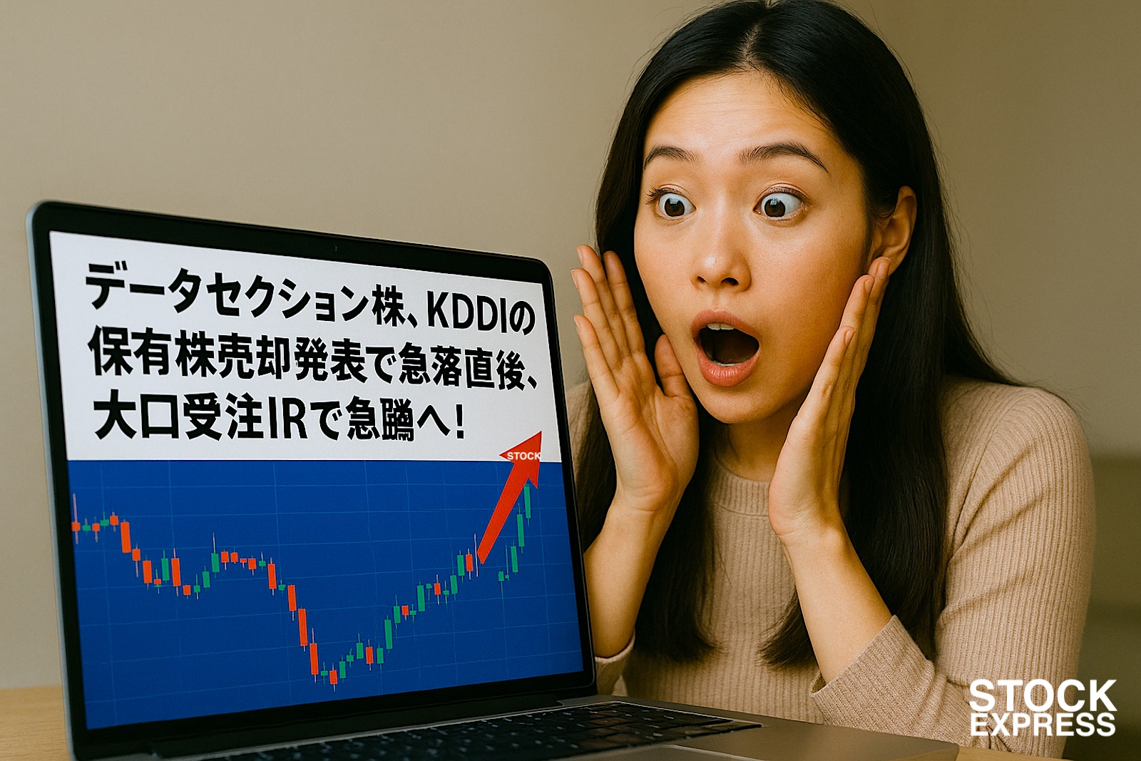 データセクション株、KDDIの保有株売却発表で急落直後、大口受注IRで急騰へ！