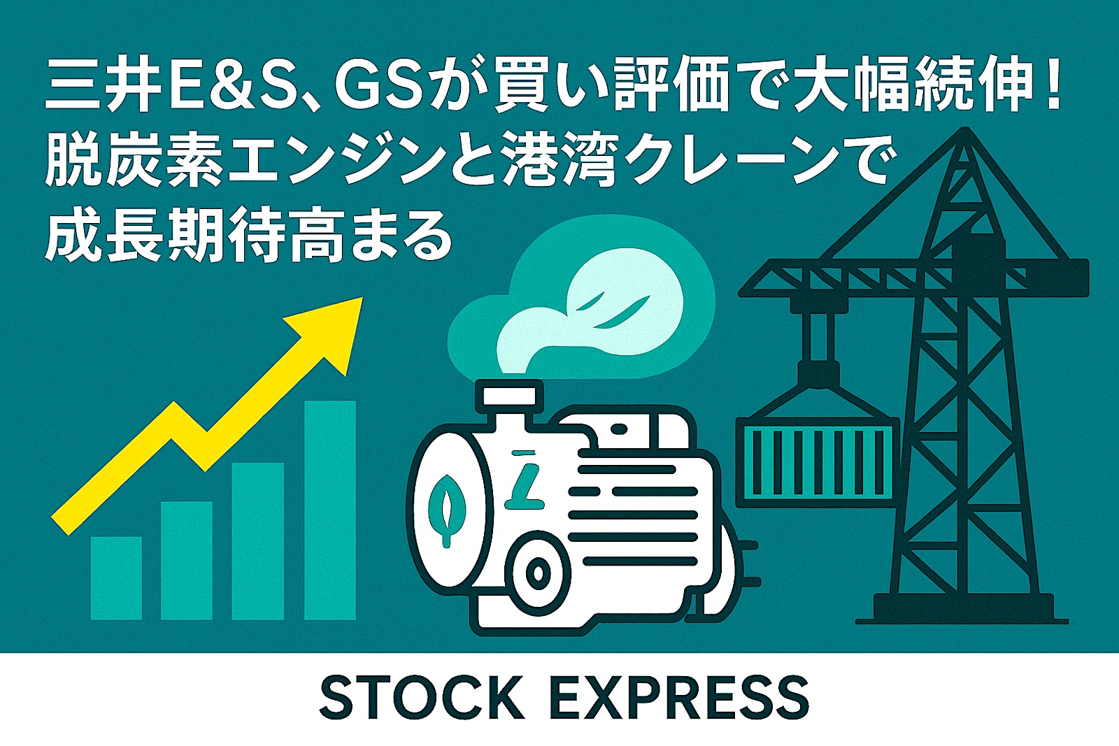 三井E&S、GSが買い評価で大幅続伸！脱炭素エンジンと港湾クレーンで成長期待高まる