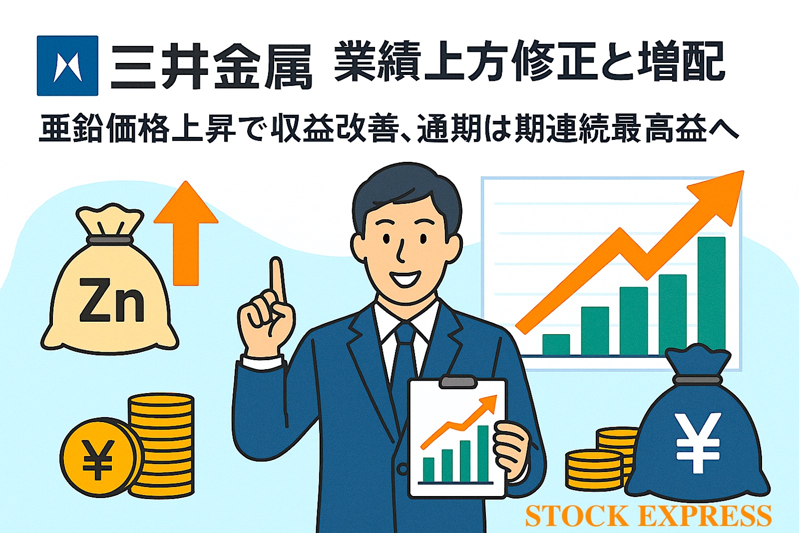 三井金属、業績上方修正と増配を発表　— 亜鉛価格上昇で収益改善、通期は2期連続最高益へ —