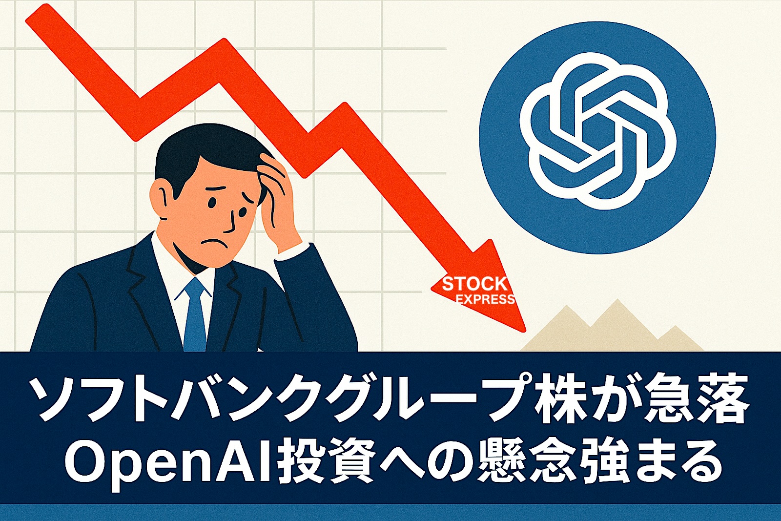 ソフトバンクグループ株が急落！OpenAI投資への懸念強まる