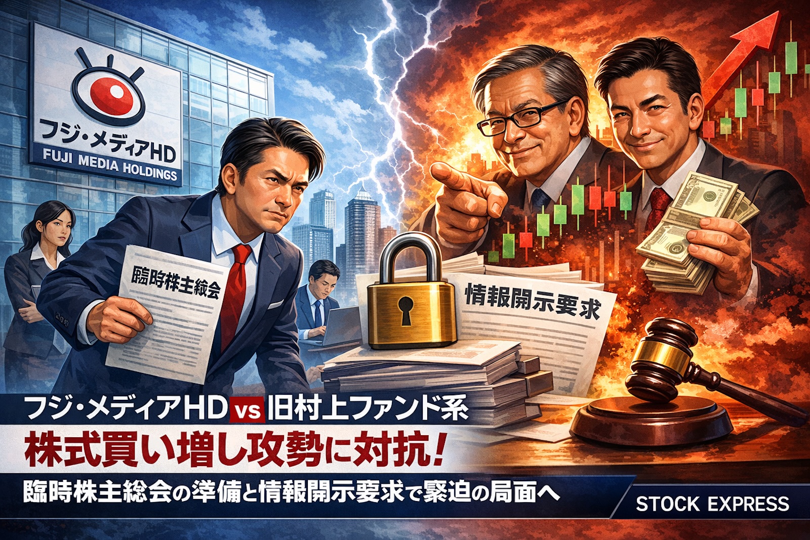 フジ・メディアHD、旧村上ファンド系の株式買い増し攻勢に対抗！臨時株主総会の準備と情報開示要求で緊迫の局面へ