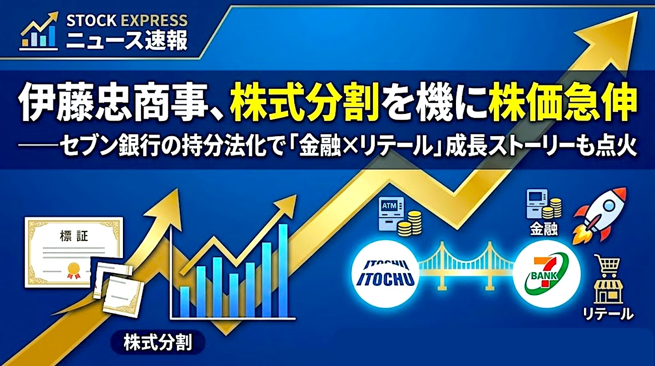 伊藤忠商事、株式分割を機に株価急伸――セブン銀行の持分法化で「金融×リテール」成長ストーリーも点火