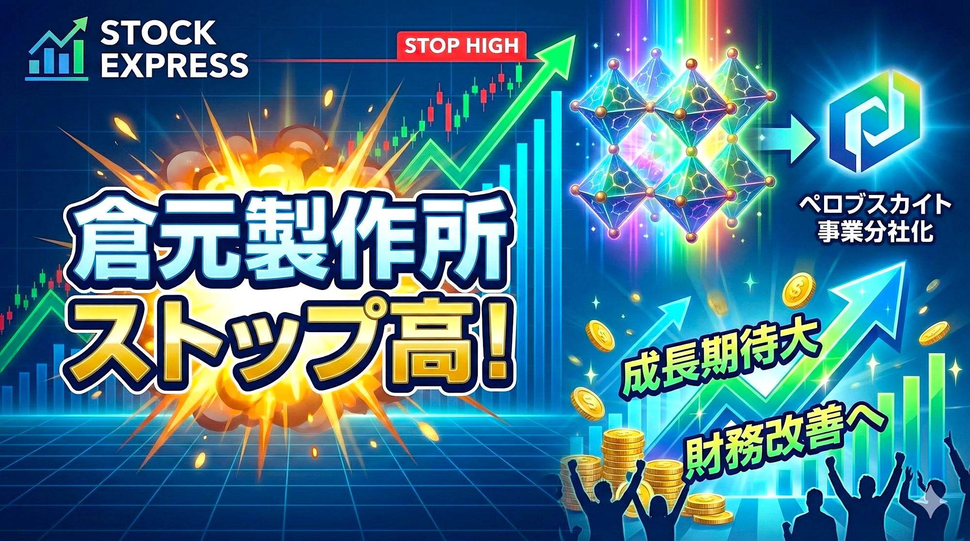 倉元製作所、ストップ高！― ペロブスカイト事業分社化で高まる成長期待と財務改善への思惑