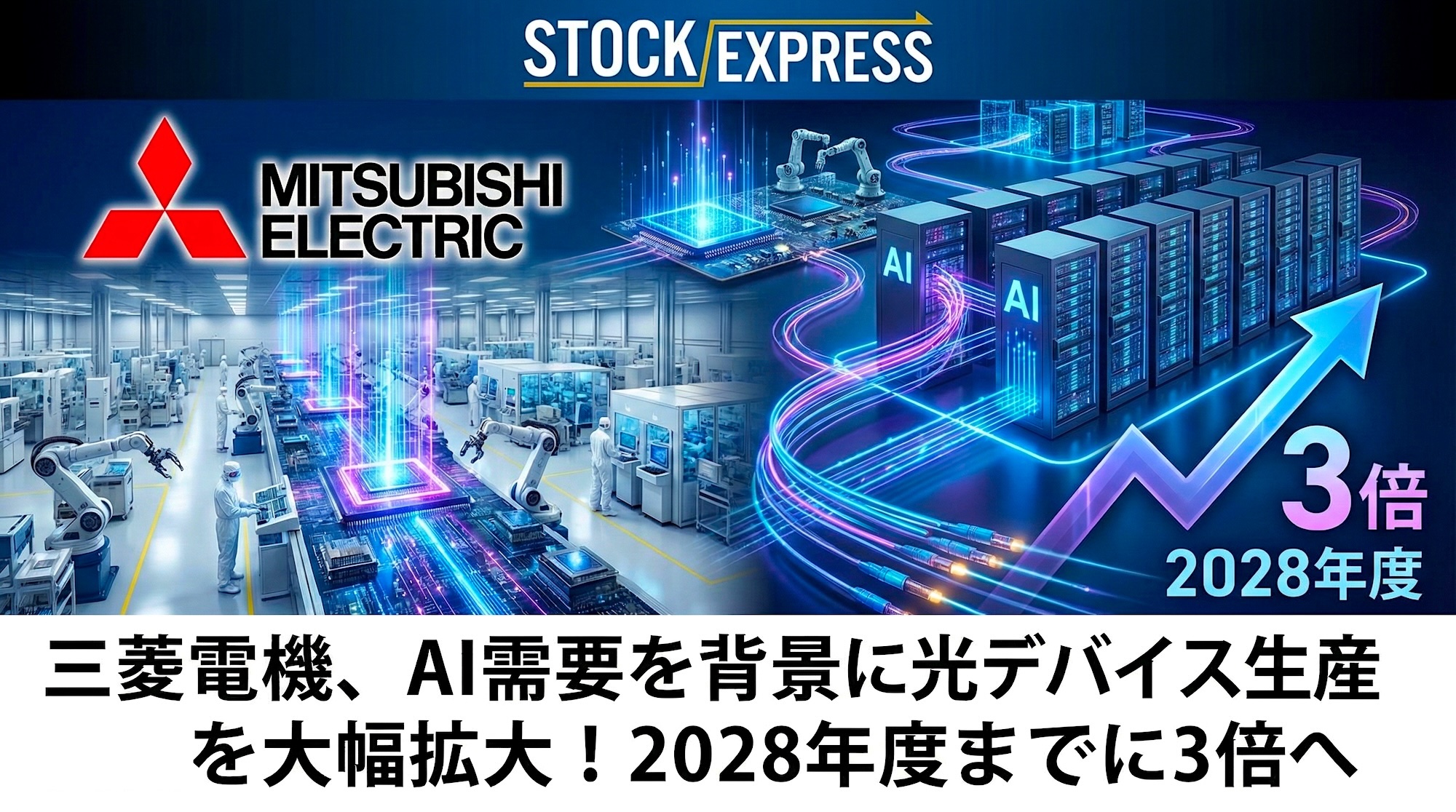 三菱電機、AI需要を背景に光デバイス生産を大幅拡大！2028年度までに3倍へ