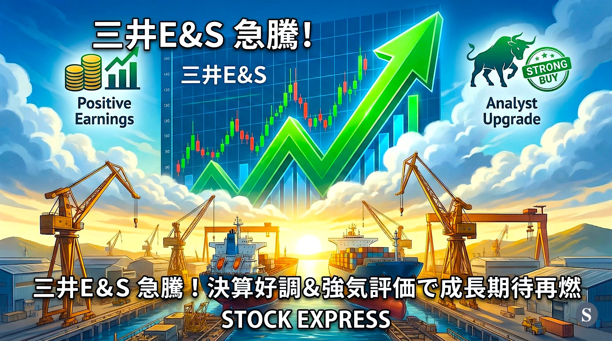 三井E&S、決算好調と証券会社の強気評価で株価大幅上昇――成長期待が再燃