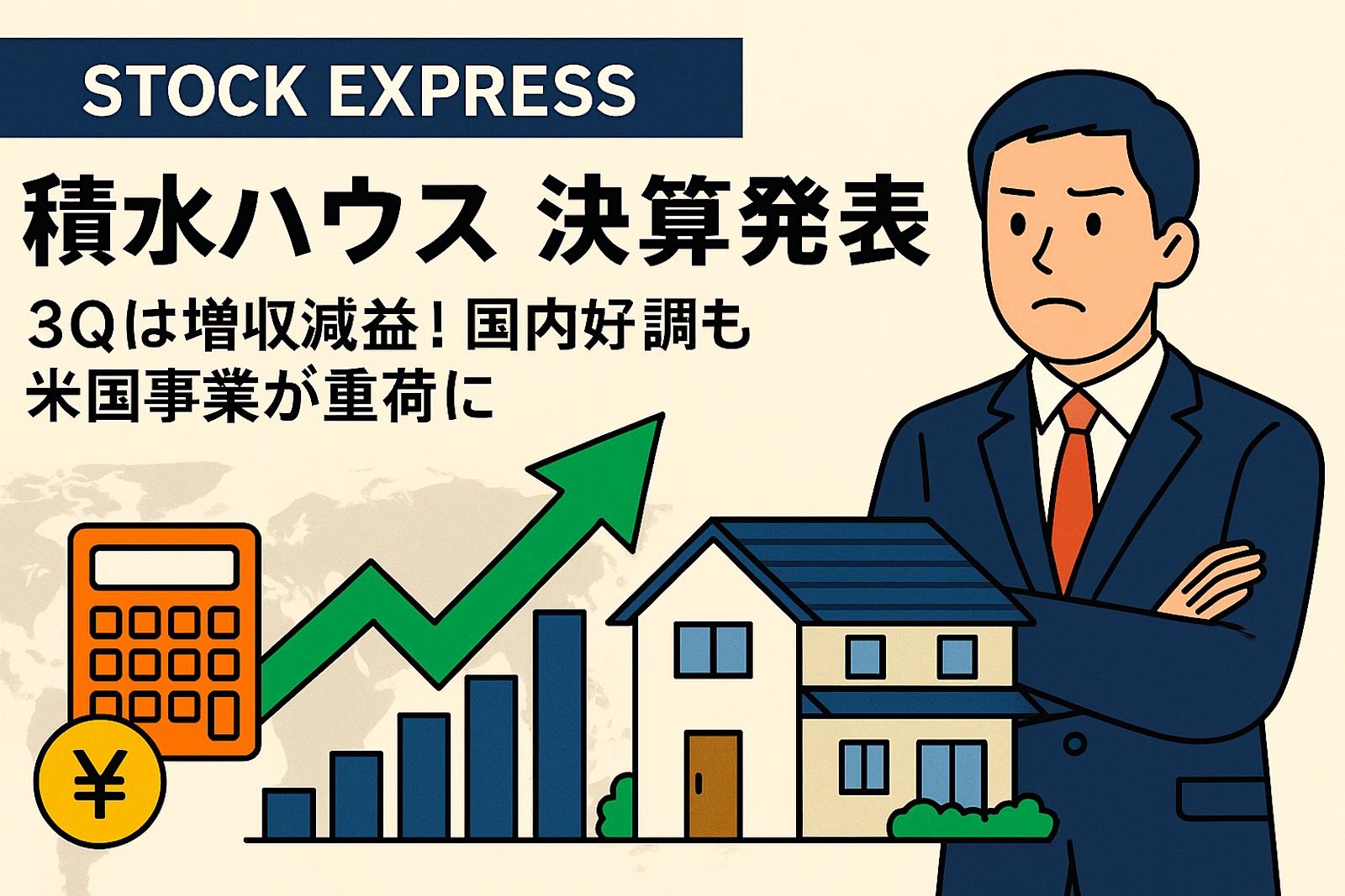 【積水ハウス 決算発表】3Qは増収減益！国内好調も米国事業が重荷に