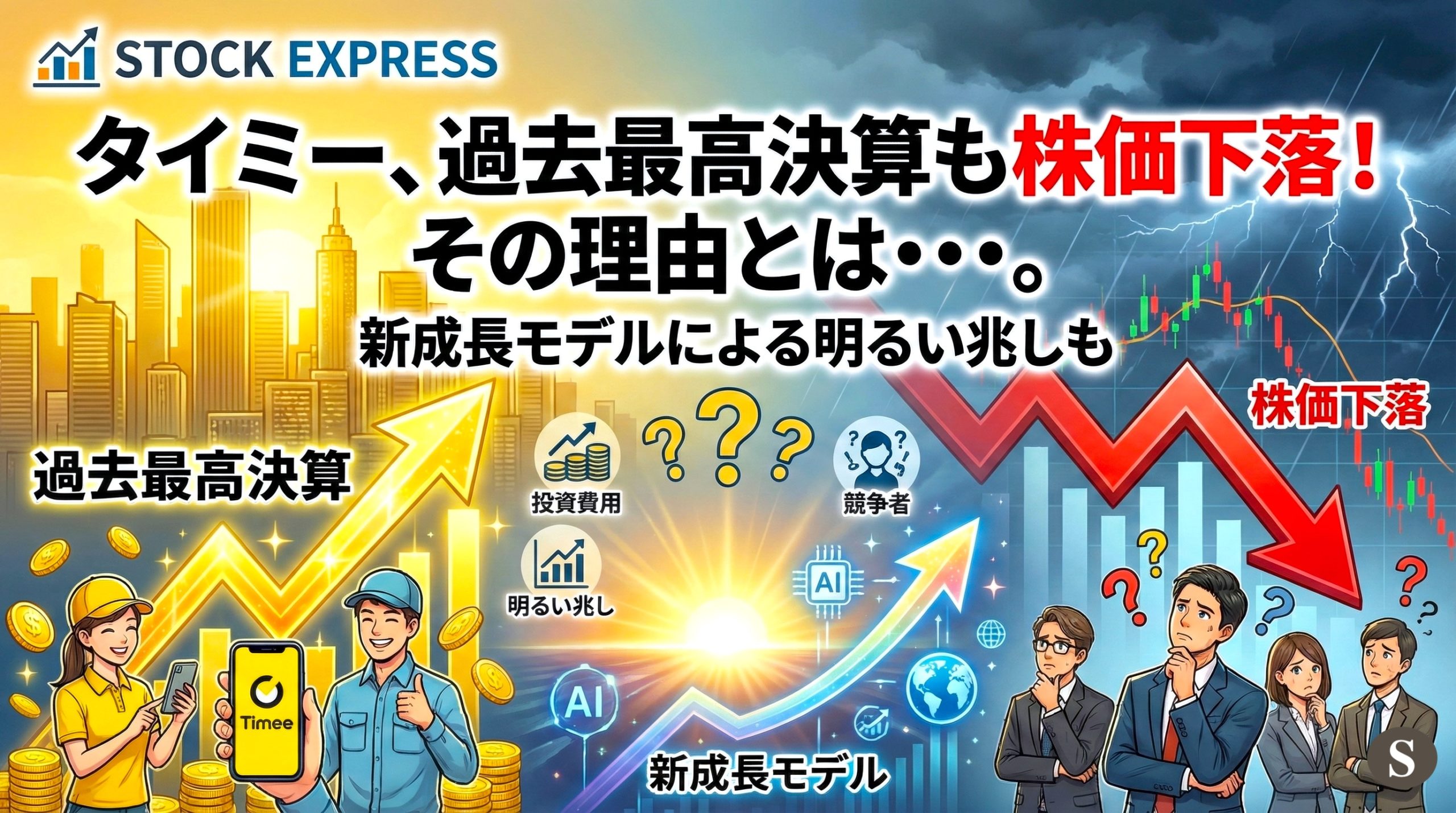 タイミー、過去最高決算も株価下落！その理由とは・・・。新成長モデルによる明るい兆しも