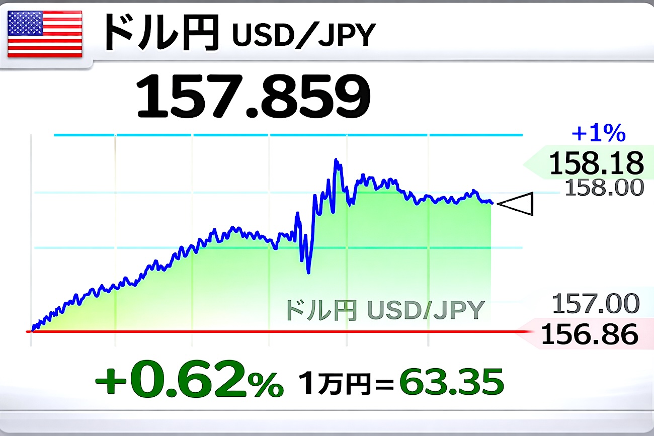 為替（ドル円）で円安加速