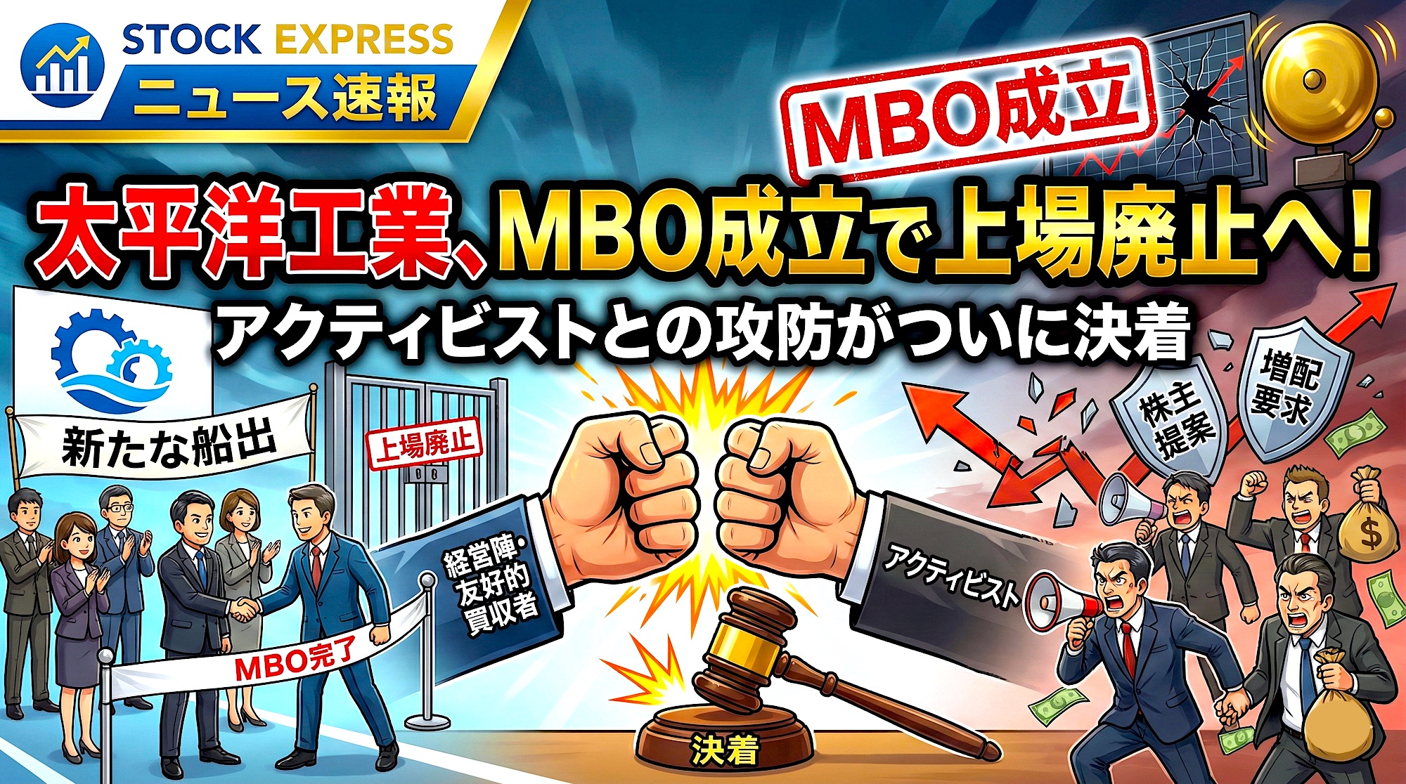 太平洋工業、MBO成立で上場廃止へ！アクティビストとの攻防がついに決着