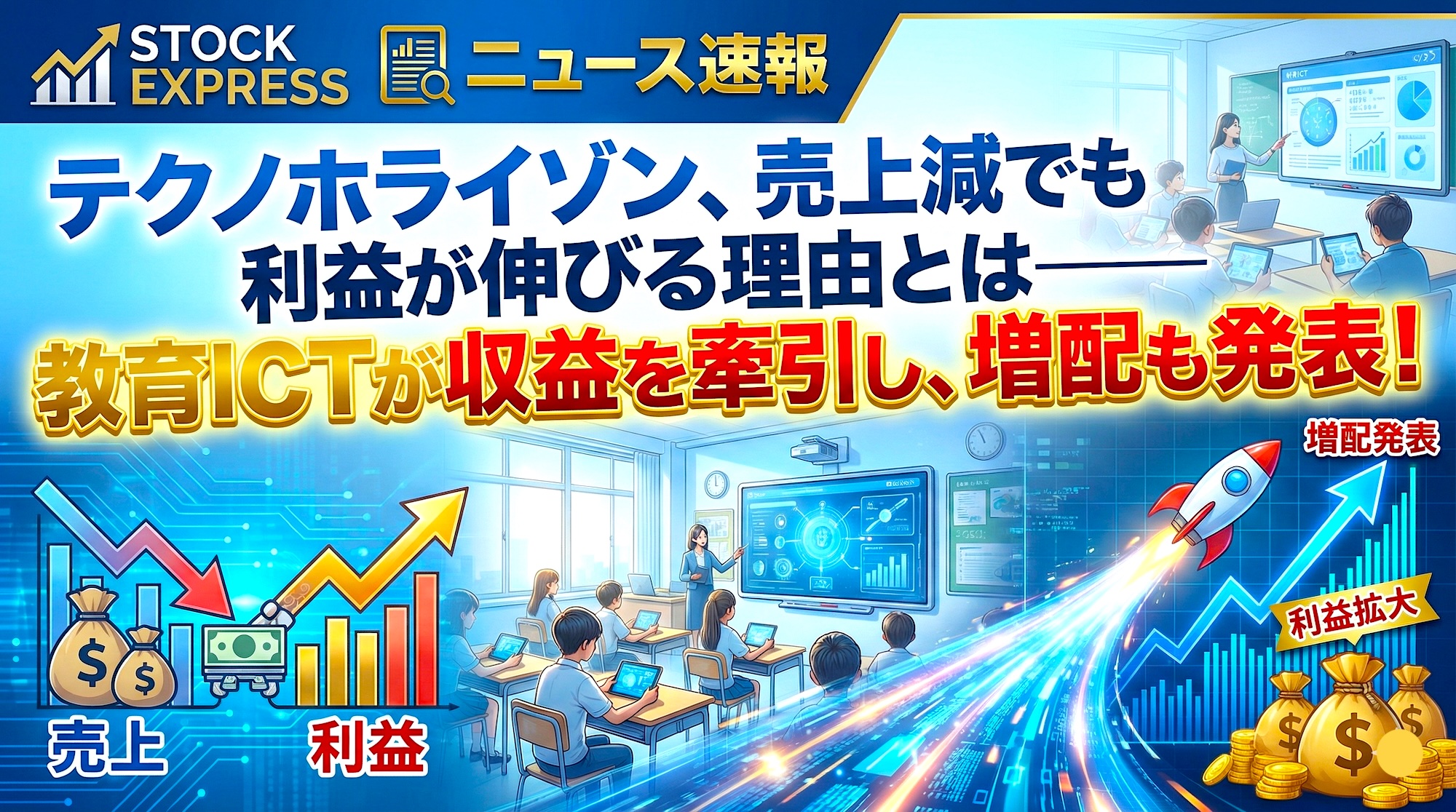 テクノホライゾン、売上減でも利益が伸びる理由とは――教育ICTが収益を牽引し、増配も発表！