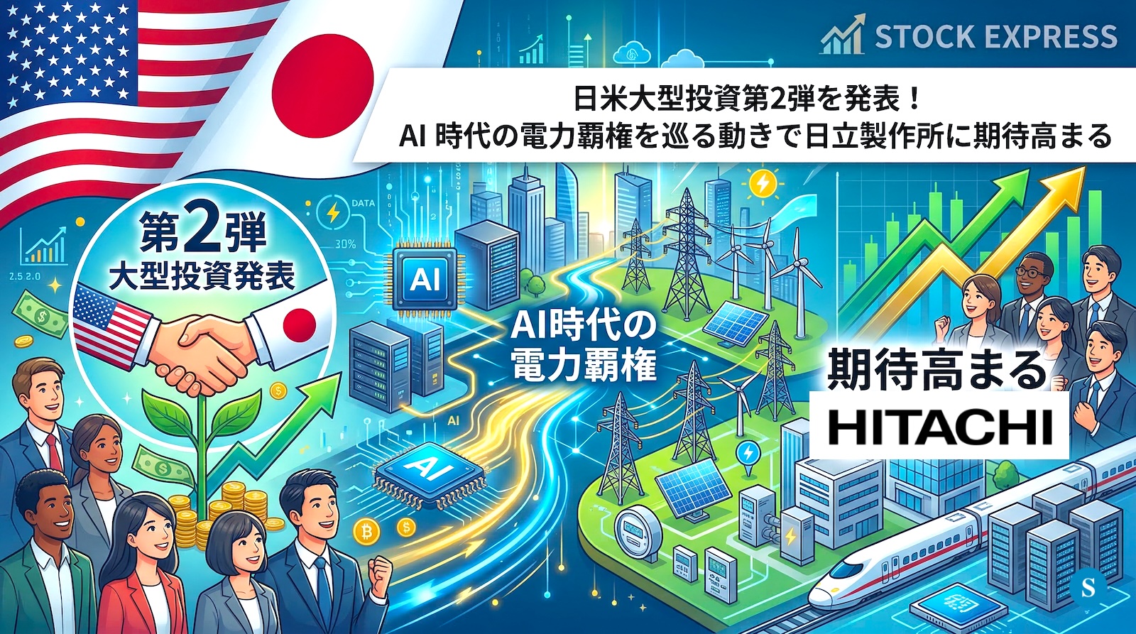 日米大型投資第2弾を発表！AI時代の電力覇権を巡る動きで日立製作所に期待高まる