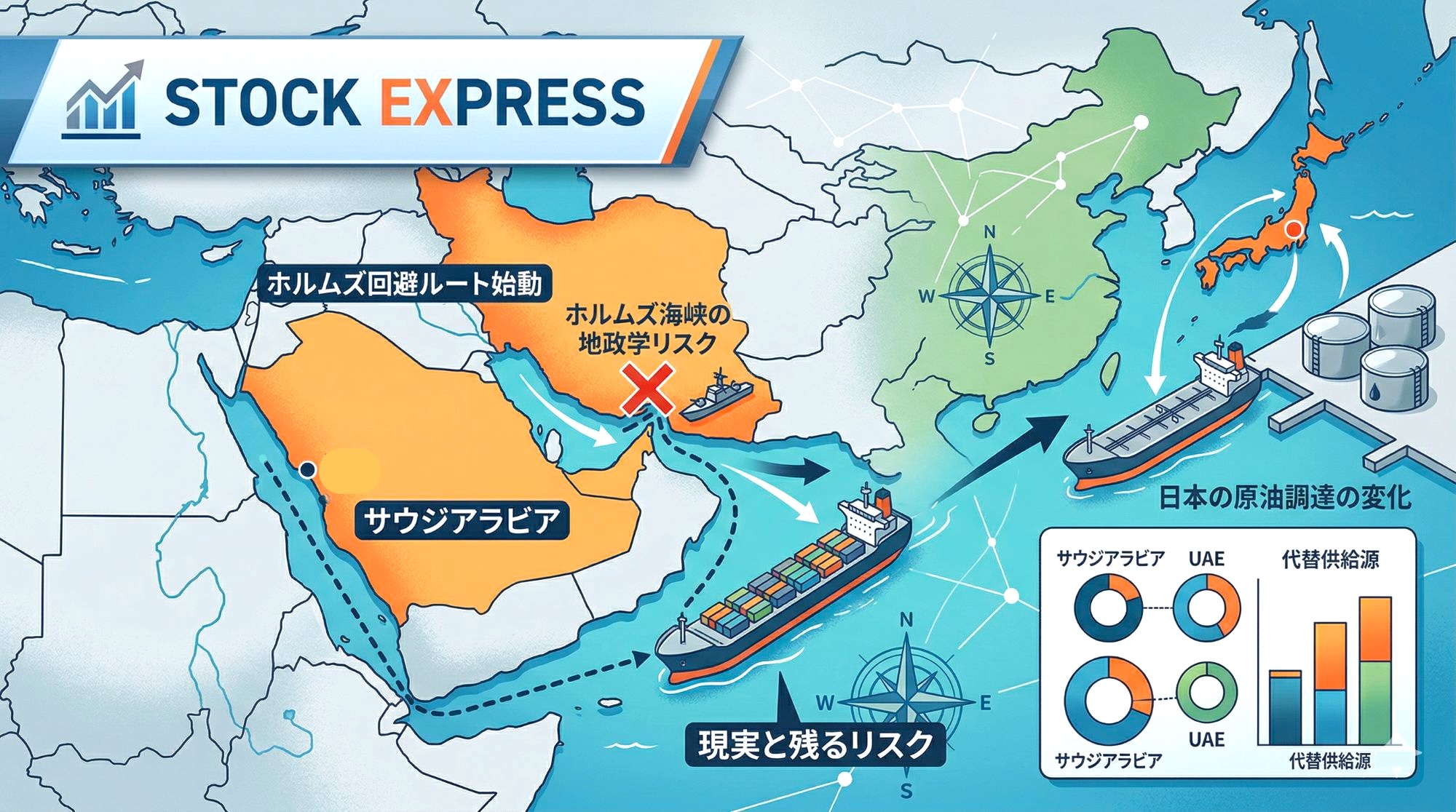 ホルムズ回避ルート始動、日本の原油調達に変化 ――代替供給の現実と残る地政学リスクを読む