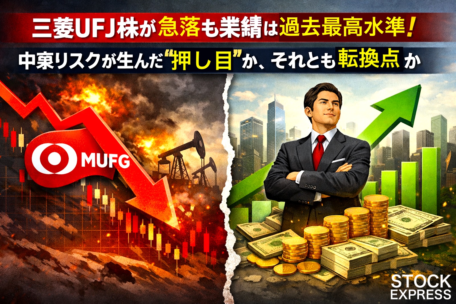 三菱UFJ株が急落も業績は過去最高水準！中東リスクが生んだ“押し目”か、それとも転換点か