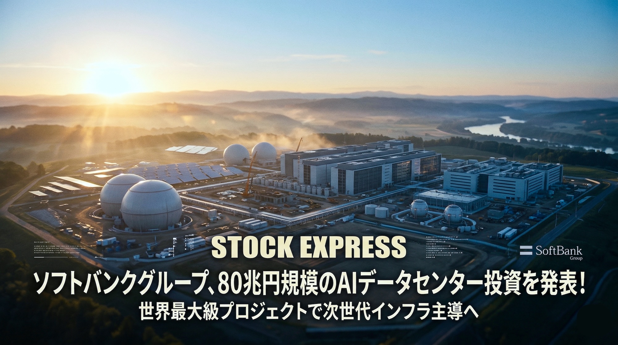 ソフトバンクグループ、80兆円規模のAIデータセンター投資を発表！世界最大級プロジェクトで次世代インフラ主導へ
