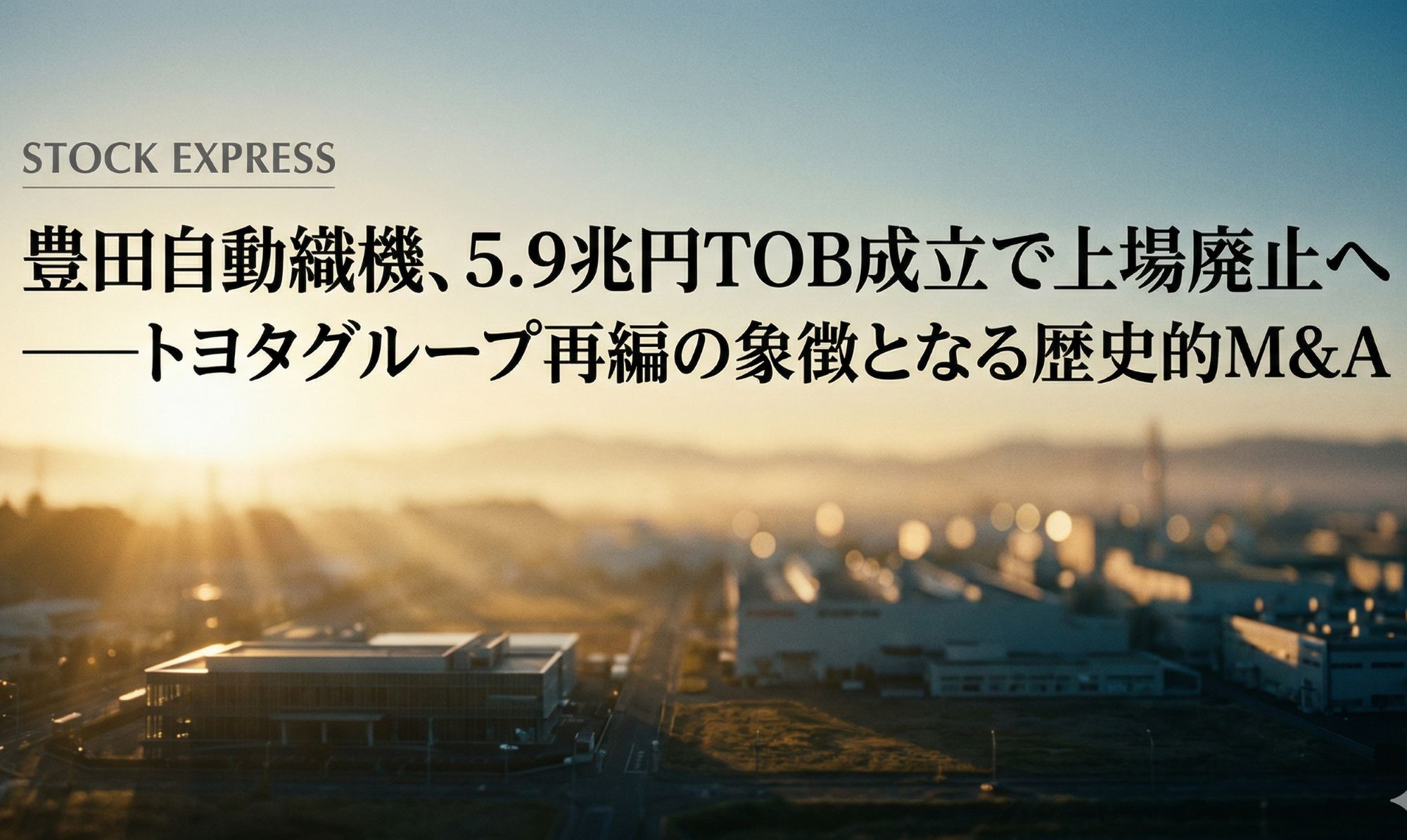 豊田自動織機、5.9兆円TOB成立で上場廃止へ ――トヨタグループ再編の象徴となる歴史的M&A