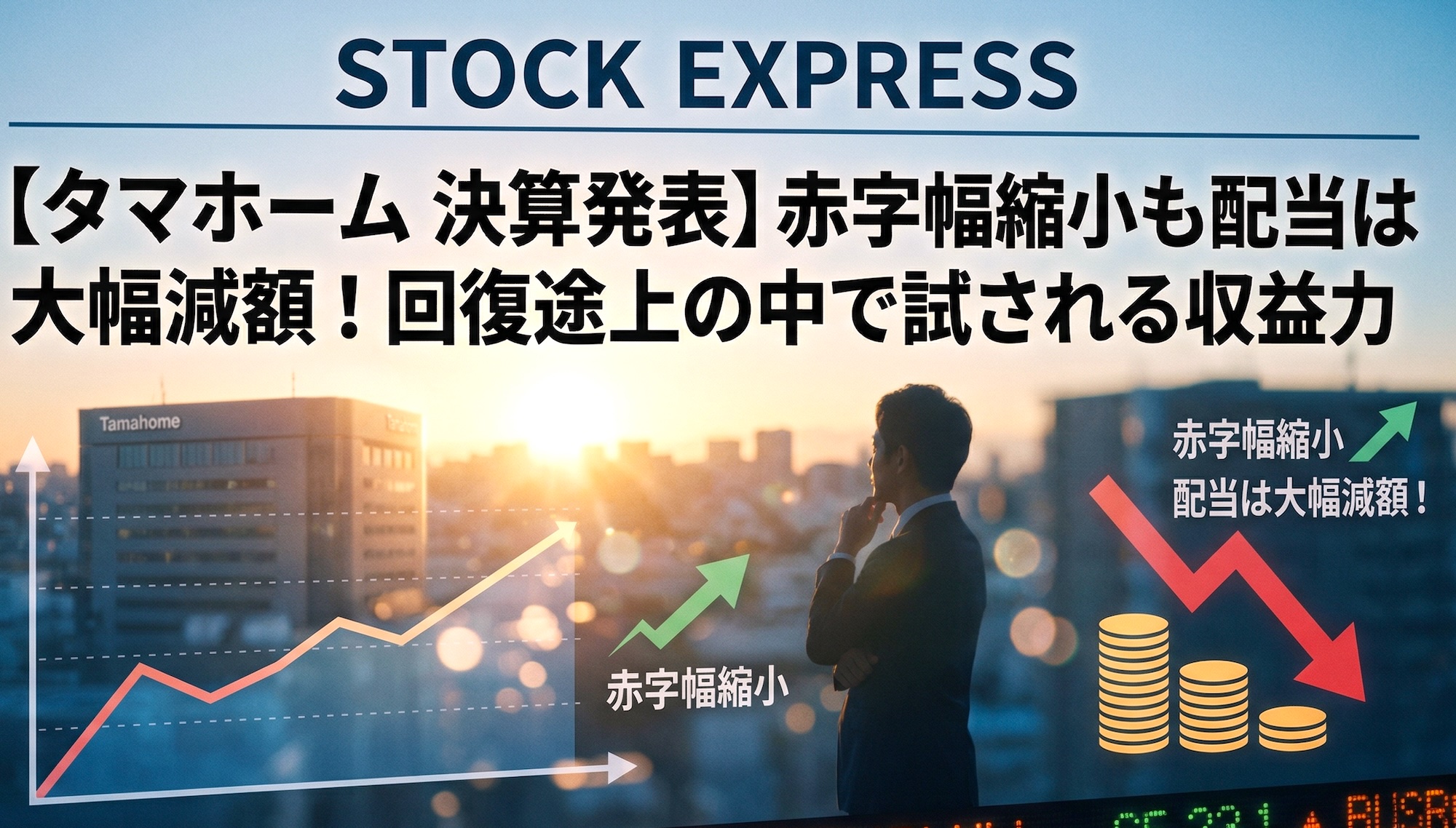 【タマホーム 決算発表】赤字幅縮小も配当は大幅減額！回復途上の中で試される収益力